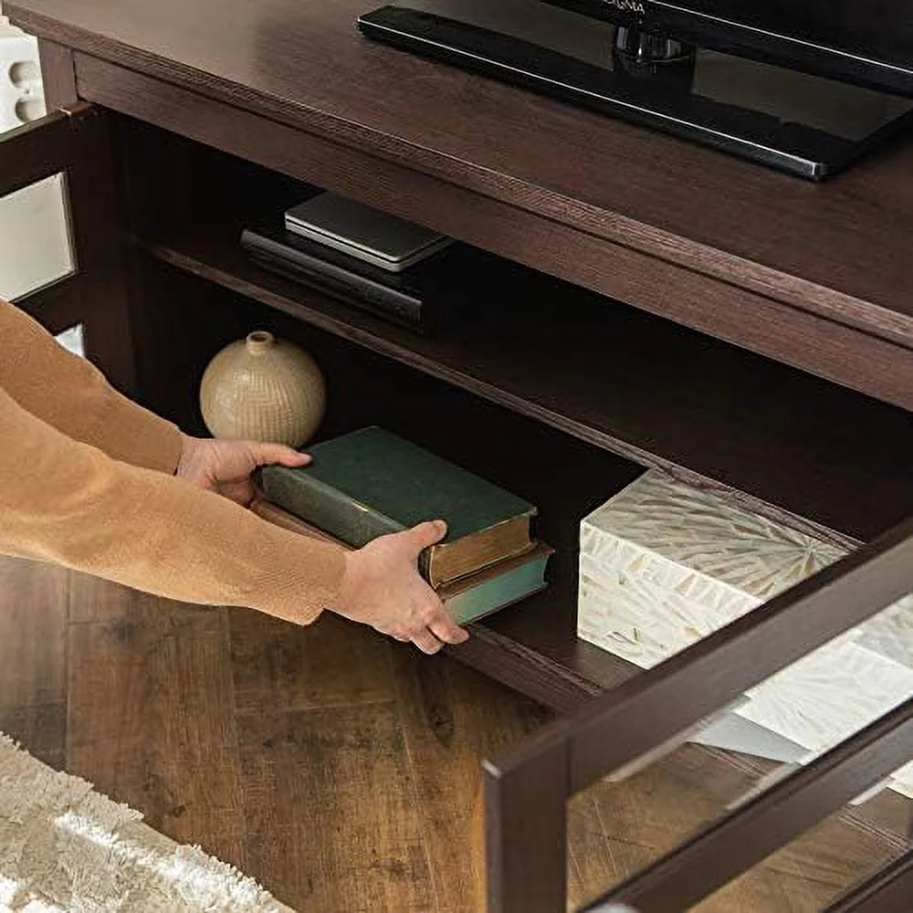 Espresso Brown Wood Corner TV Stand I774667