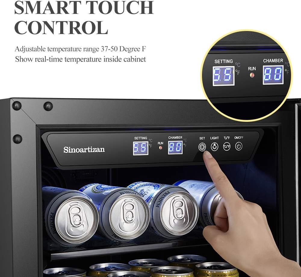 15 Inch Beverage Cooler Refrigerator with Glass Door F51073