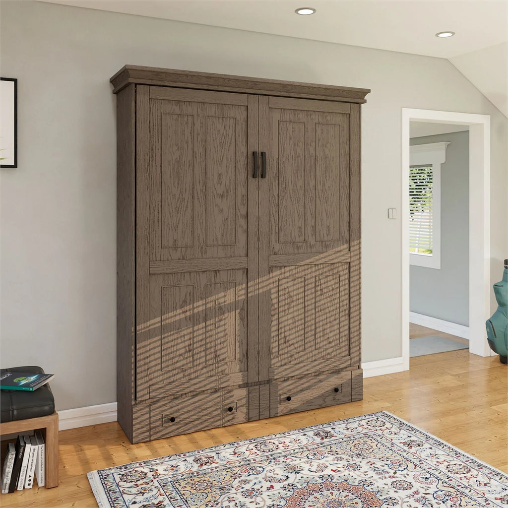 Queen Solid Wood Murphy Wall Bed H804