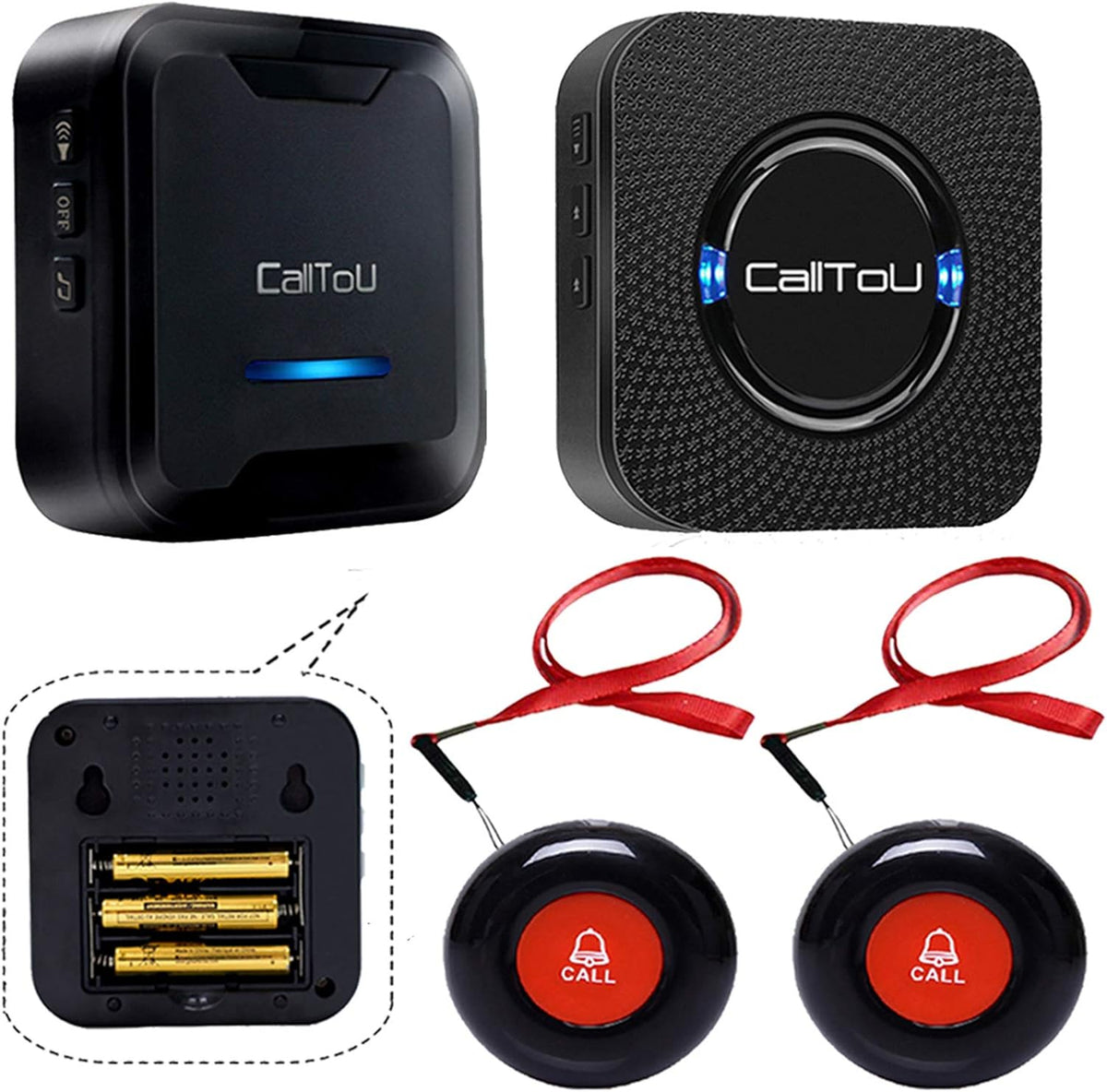 Wireless Nurse Alert System with 1 Portable Receiver + 3 SOS Waterproof Buttons K664