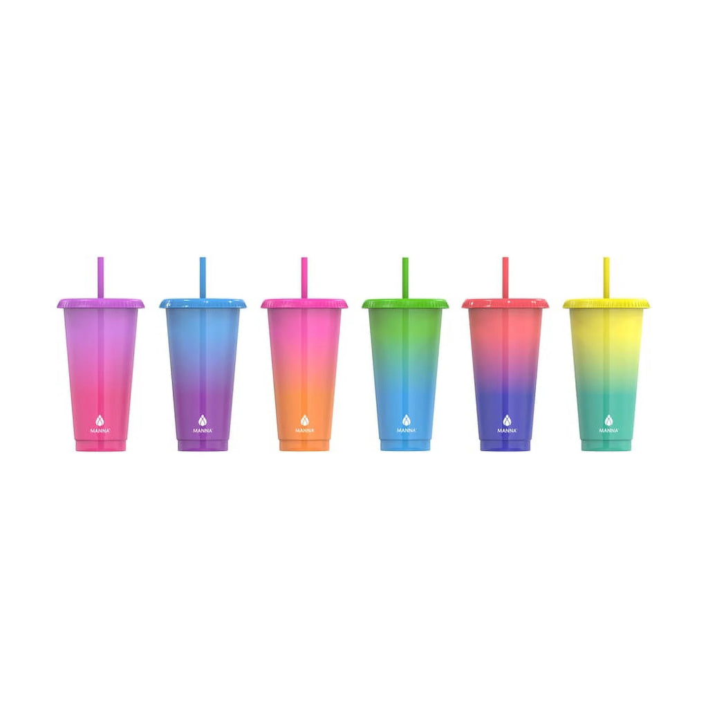 24 oz Color Changing Tumbler Lid & Straw Pack of 6 E3802