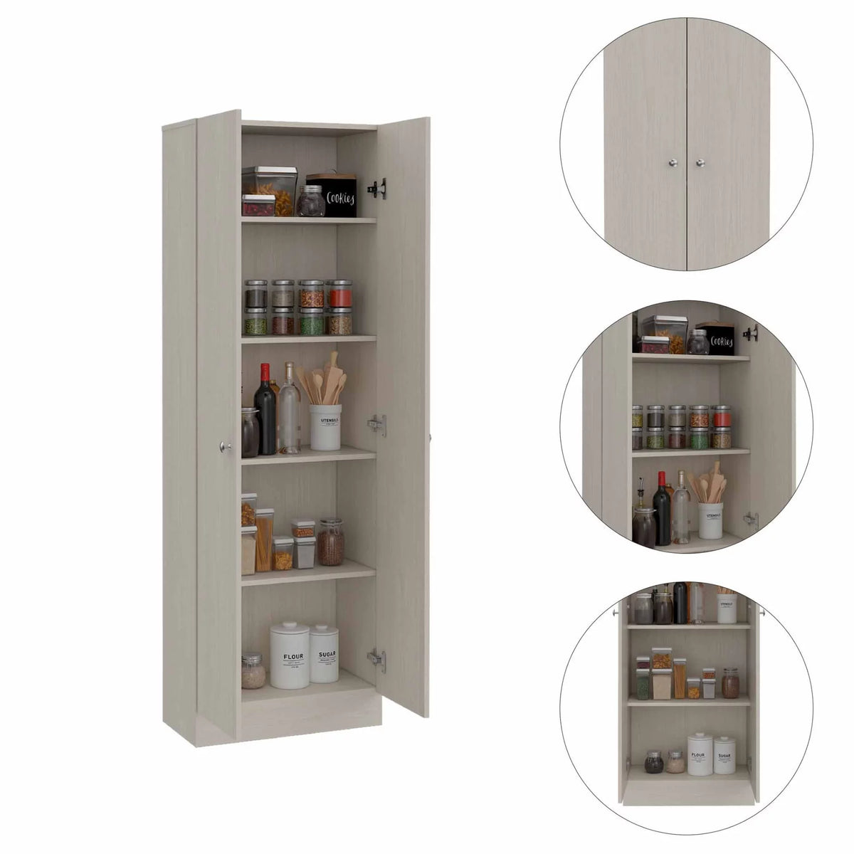 Dark Brown & Black Double Door Cabinet M229511
