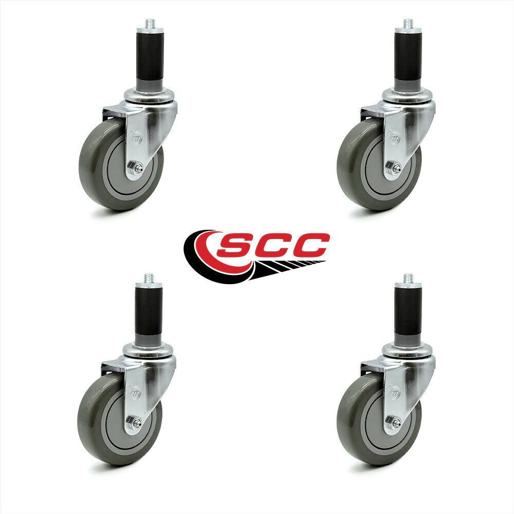 4x22 Gray Polyurethane Caster Set of 4 W322