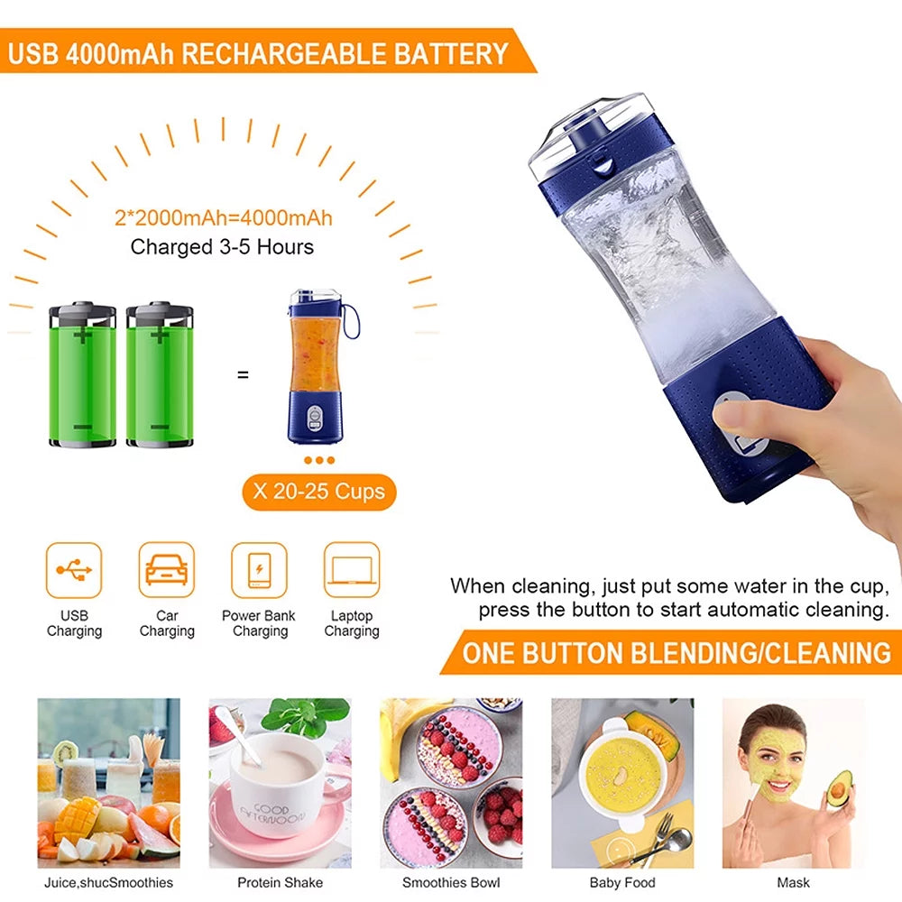 Portable USB Rechargeable Blender K18964