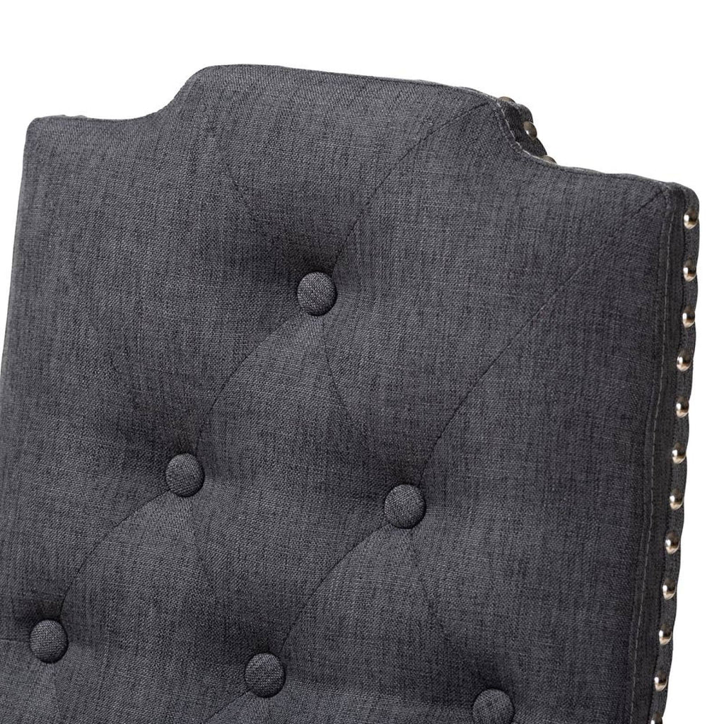 Charcoal Button Tufted Set of 2 Wood Dining Chair M11079