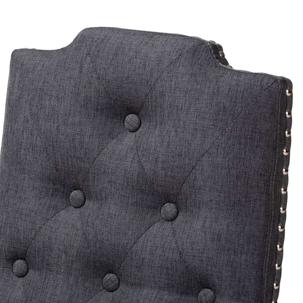 Charcoal Button Tufted Set of 2 Wood Dining Chair M11079