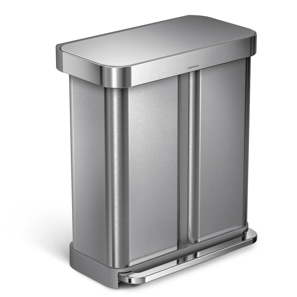 58 Liter Stainless Steel Dual Compartment Step Trash Can B3864