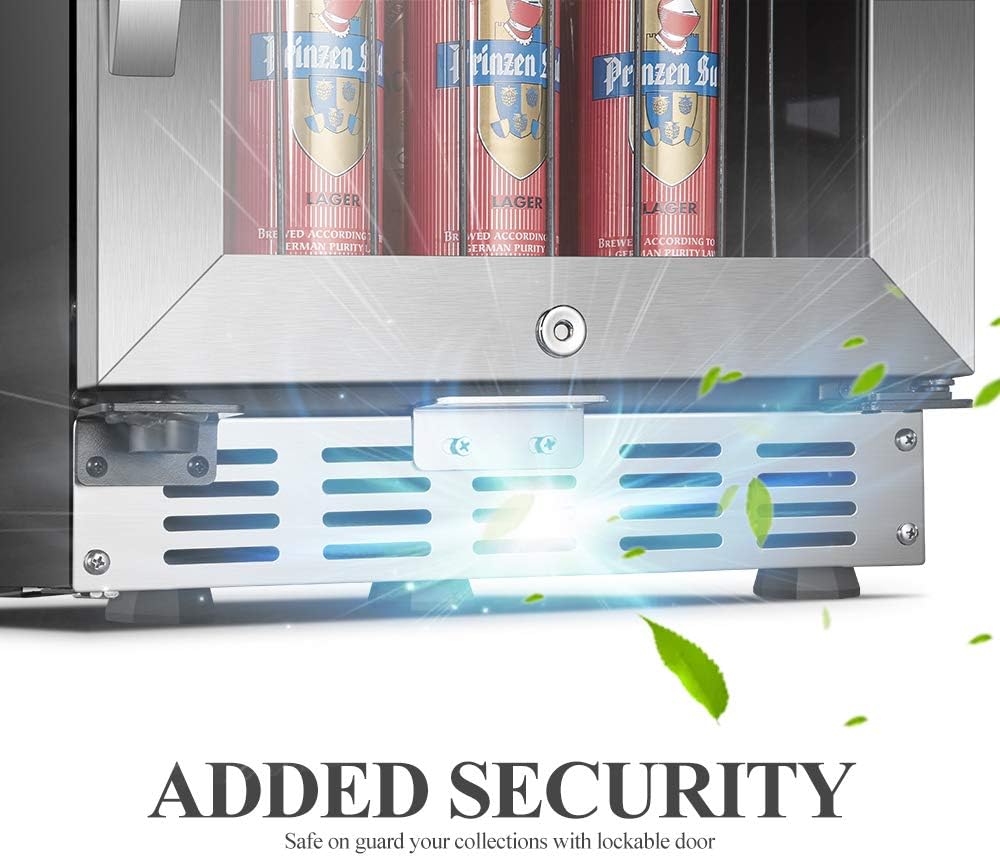 15 Inch Beverage Cooler Refrigerator with Glass Door F51073