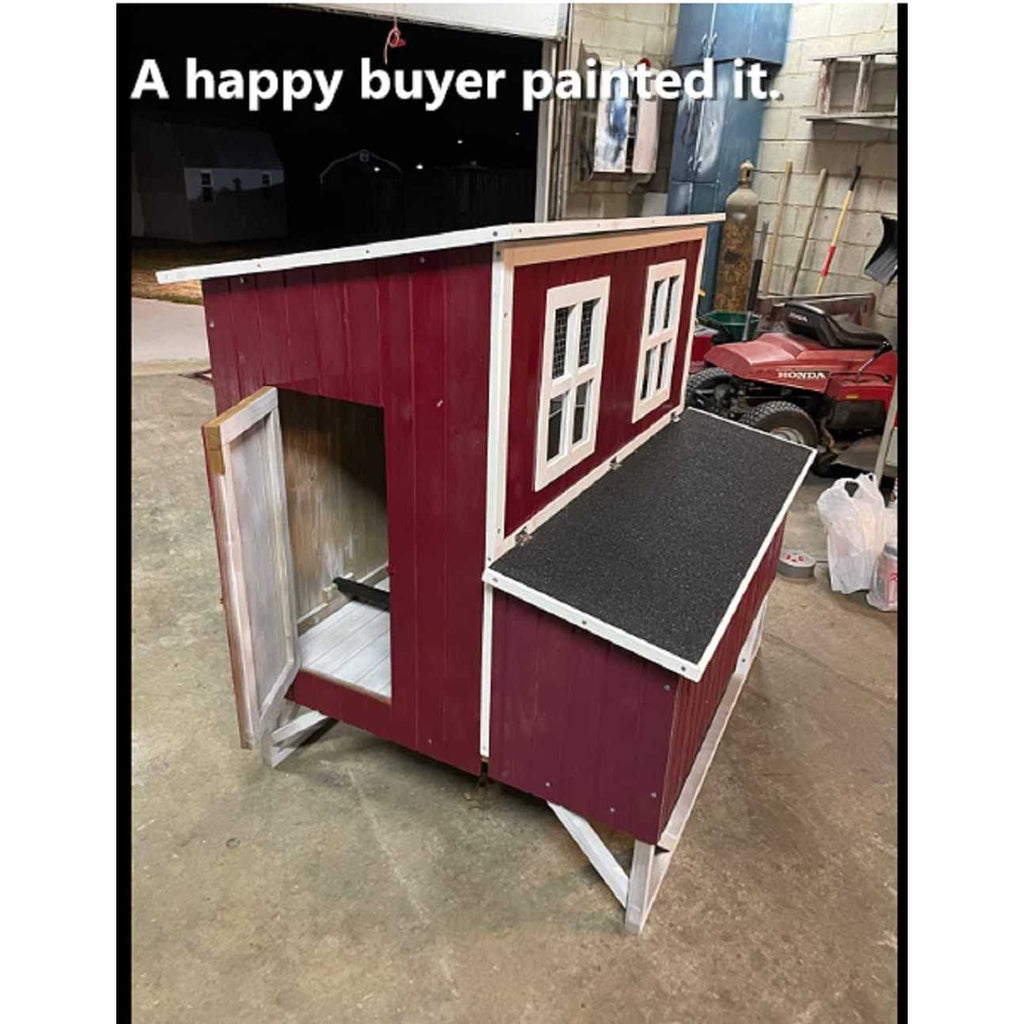 Large Wood Chicken Coop 4-8 Chickens 4 Nesting Box R567
