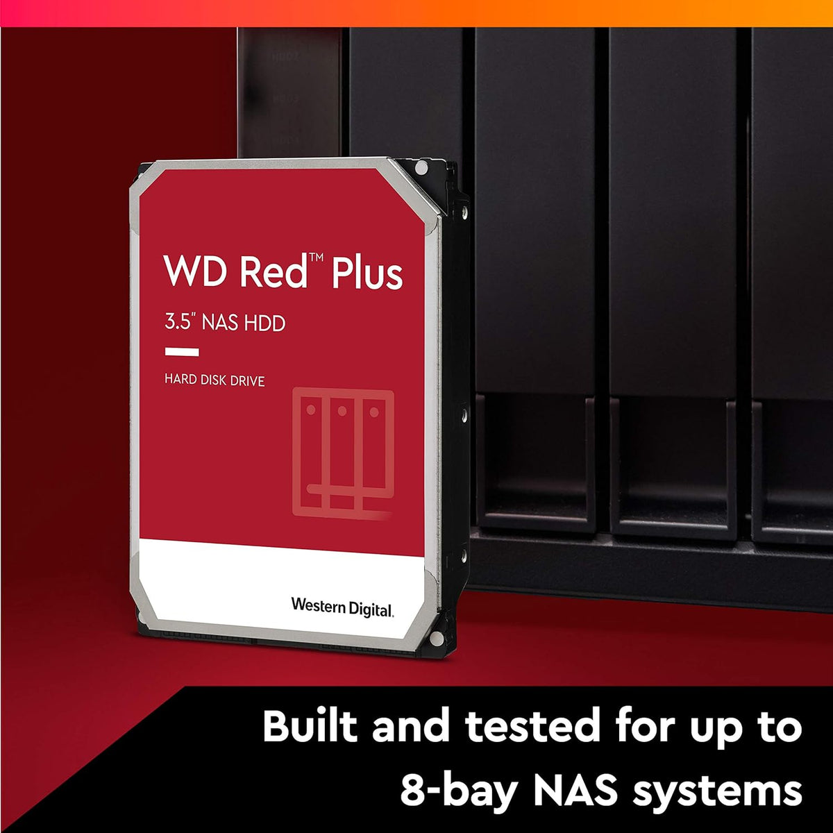 8TB WD Red Plus NAS Internal Hard Drive HDD - 5400 RPM, SATA 6 Gb/s, CMR, 256 MB Cache, 3.5 B8600