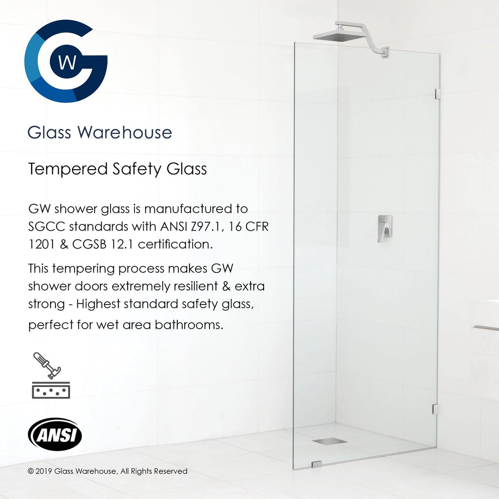 Chrome Frameless Hinged Shower Door P55784