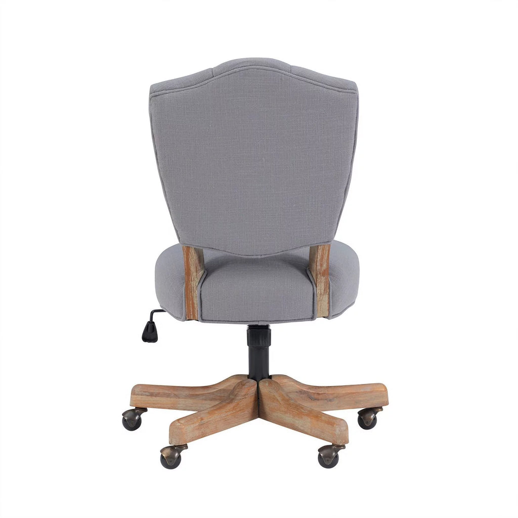 Gray Wood Upholstered Swivel Office Chair P400
