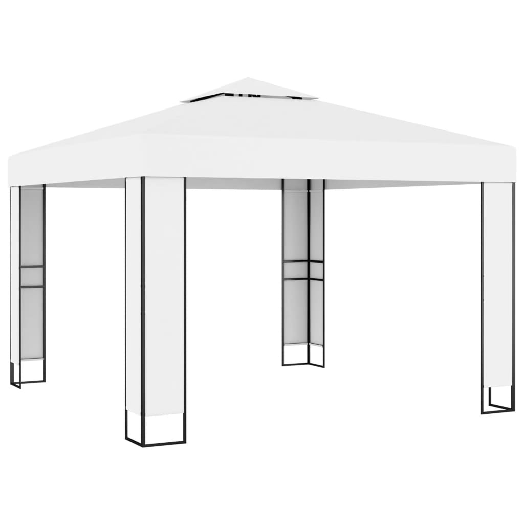 White Steel Frame Party Tent Gazebo Canopy 9.8ft x 9.8ft J110409