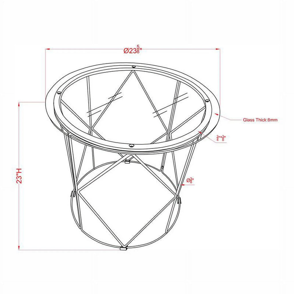Contemporary Glass Top Round End Table L86859