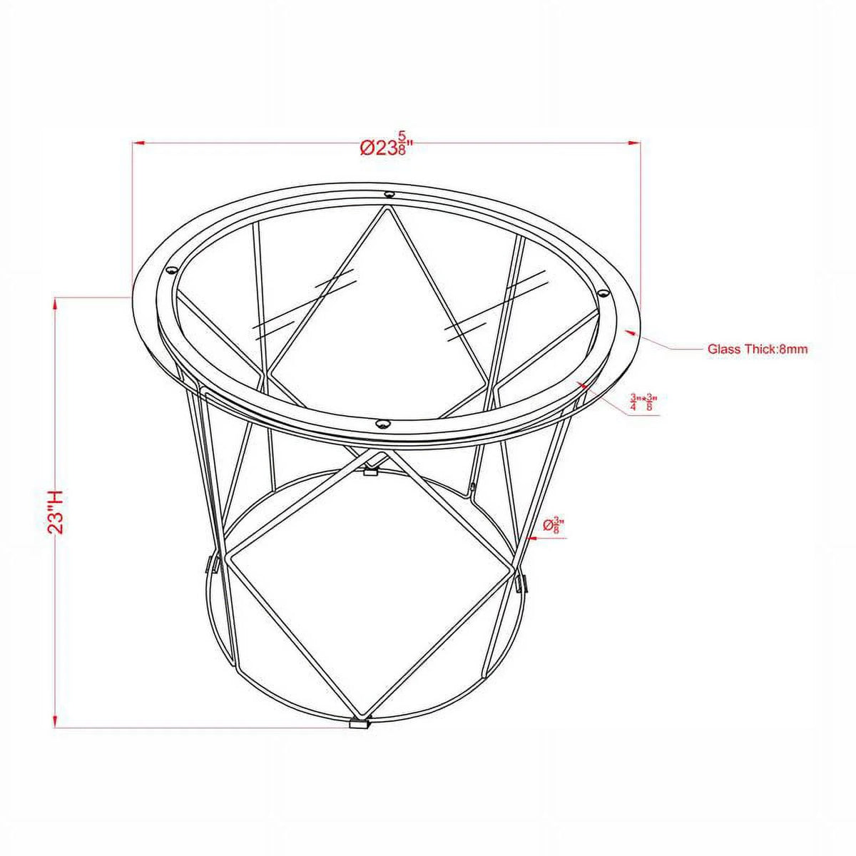 Contemporary Glass Top Round End Table L86859