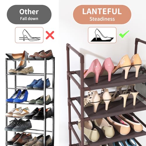 10 Tiers Tall Shoe Rack 20-25 Pairs Narrow Shoe Shelf Black X291135