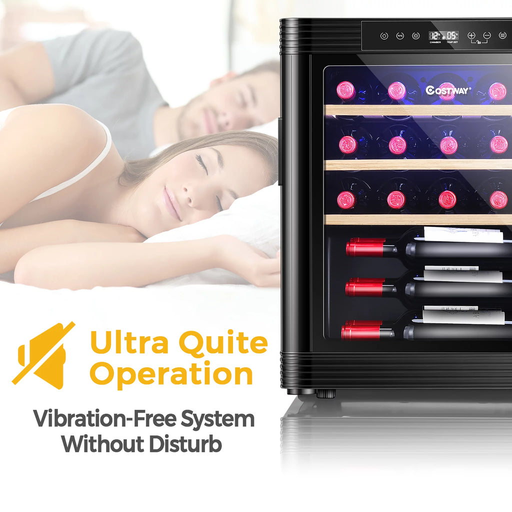 21 Bottle Compressor Wine Cooler Refrigerator Black P378231