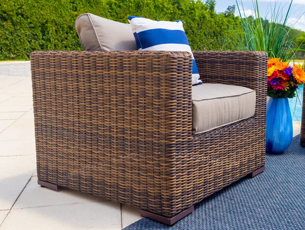 Brown 9-Piece Resin Wicker Outdoor Sectional Sofa Set O8435