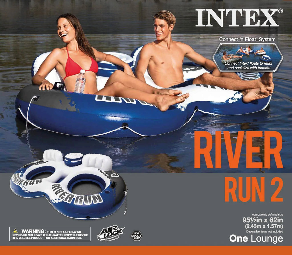 Inflatable 2 Person Float (2 Pack) + Single Tube W97179