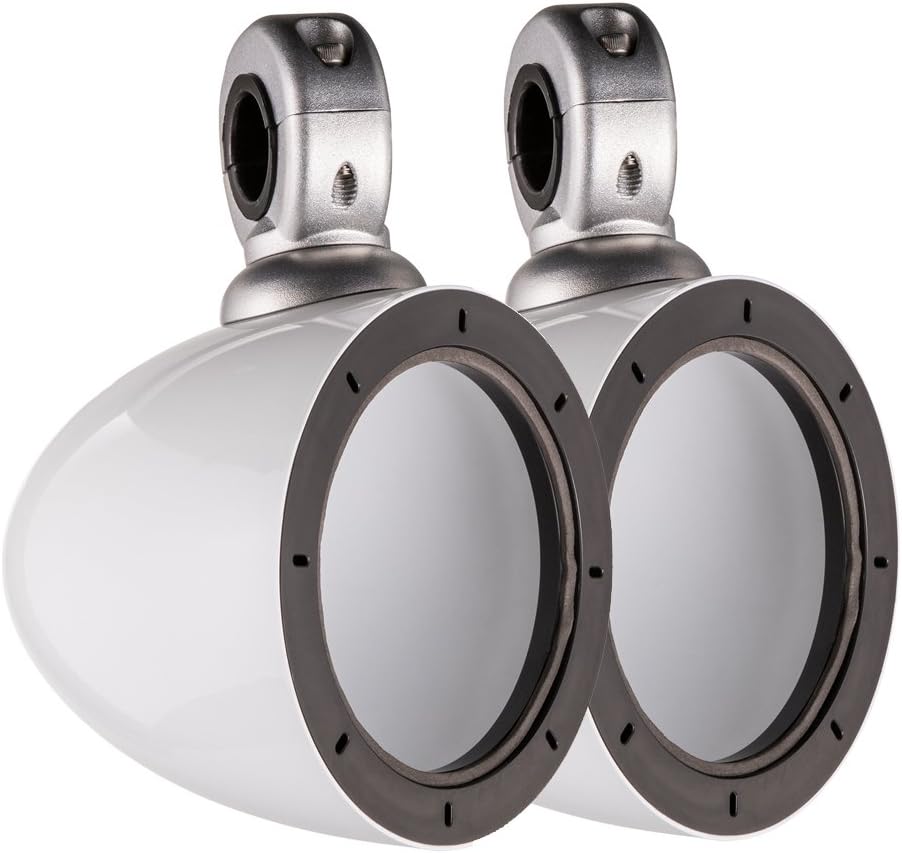 White Mini Wake Tower Marine Enclosures with 4" DSC Speakers E711125