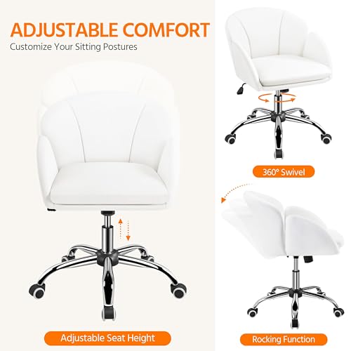 Pink Upholstered Swivel Desk Chair with Armrests V836
