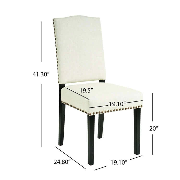 Beige Fabric Dining Room Chairs U5950