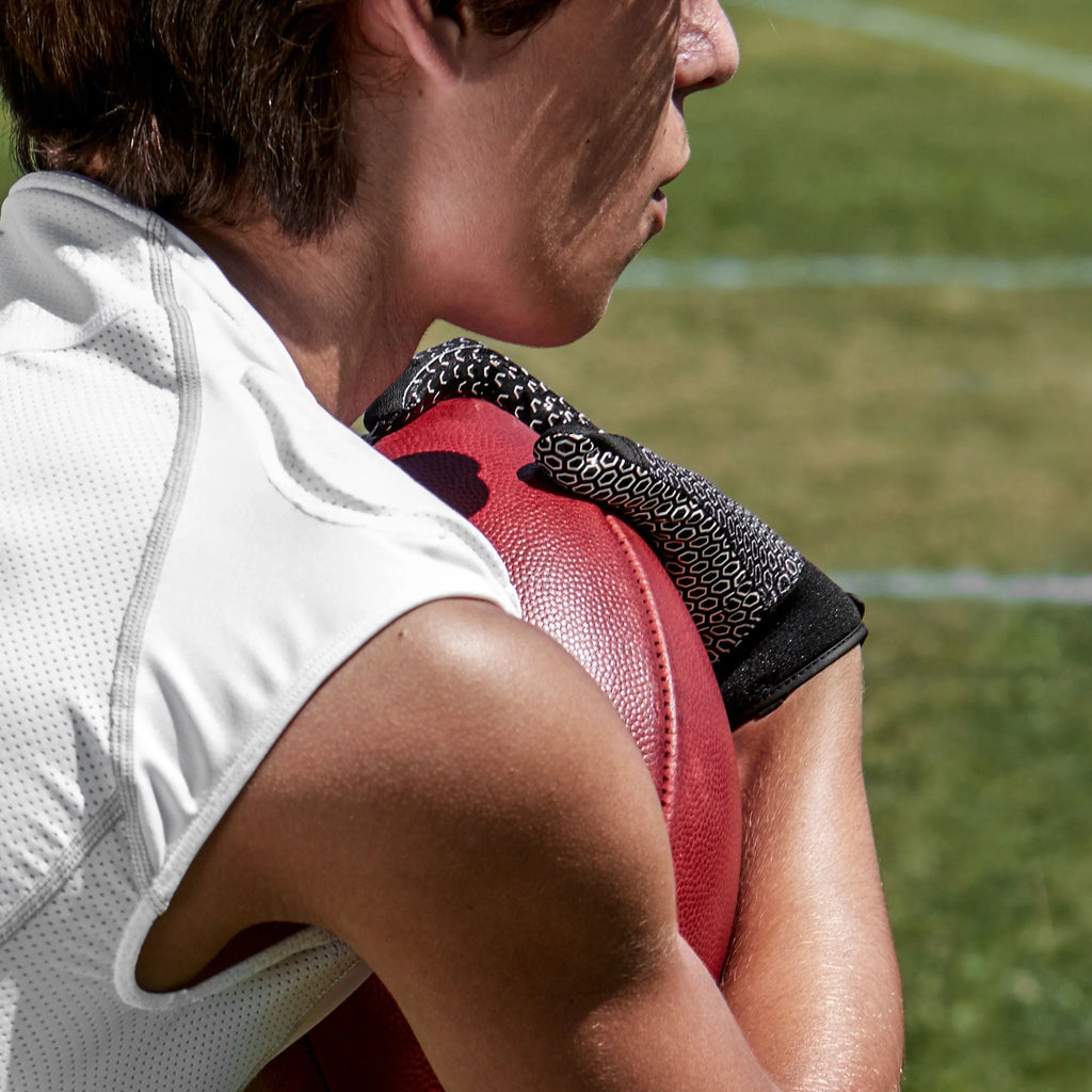 Football Receiver Glove with Silicone Grip, Adult S/M, Black G876655