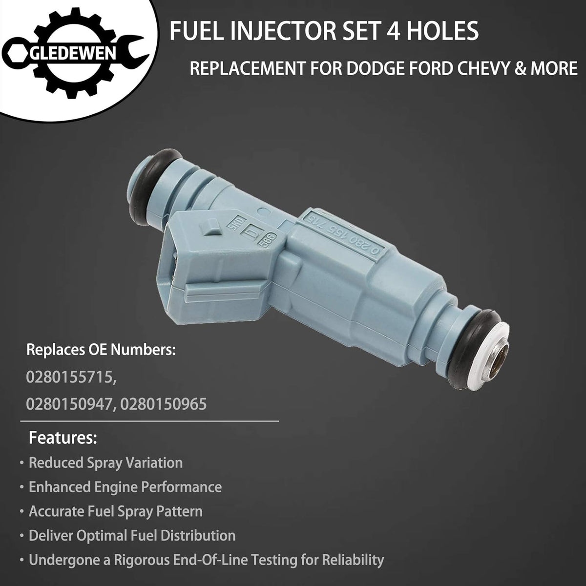 Fuel Injector 24LB 4 Holes 8Pcs M16435