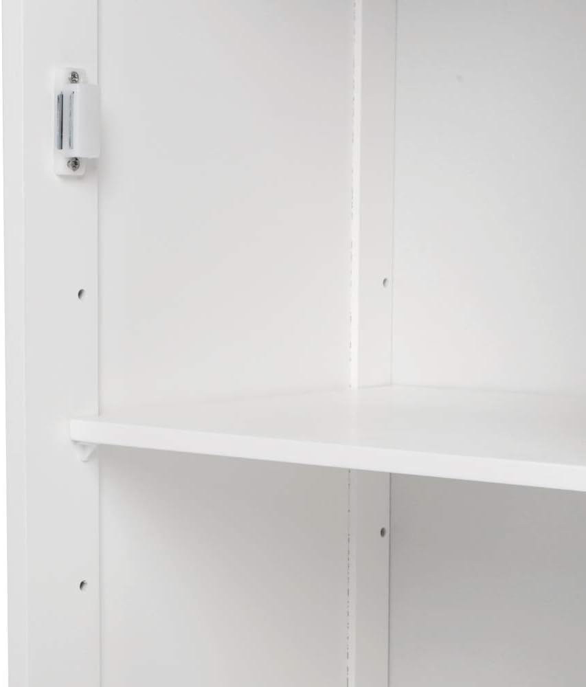 White Single Drawer Floor Cabinet with Door Storage Shelf B791617