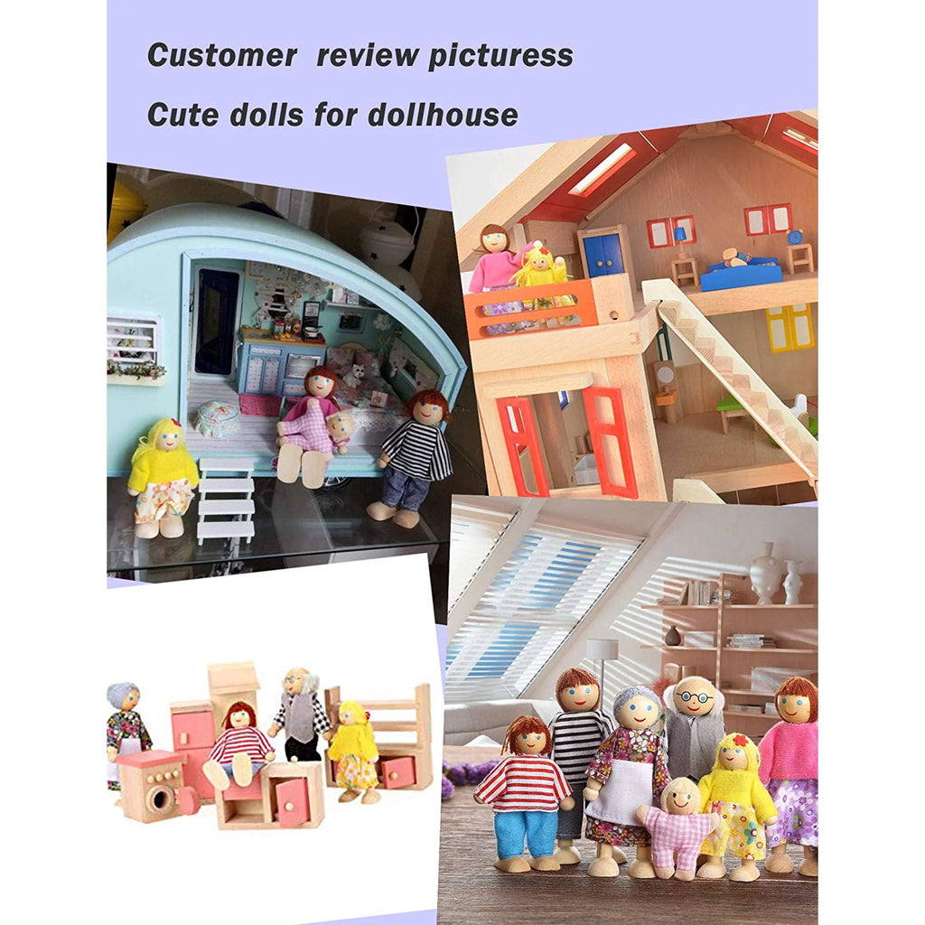 Wooden Dolls Playset Set of 7-Piece E545