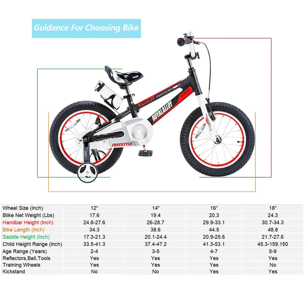 Black Kids Bike with Kickstand & Bottle W13485