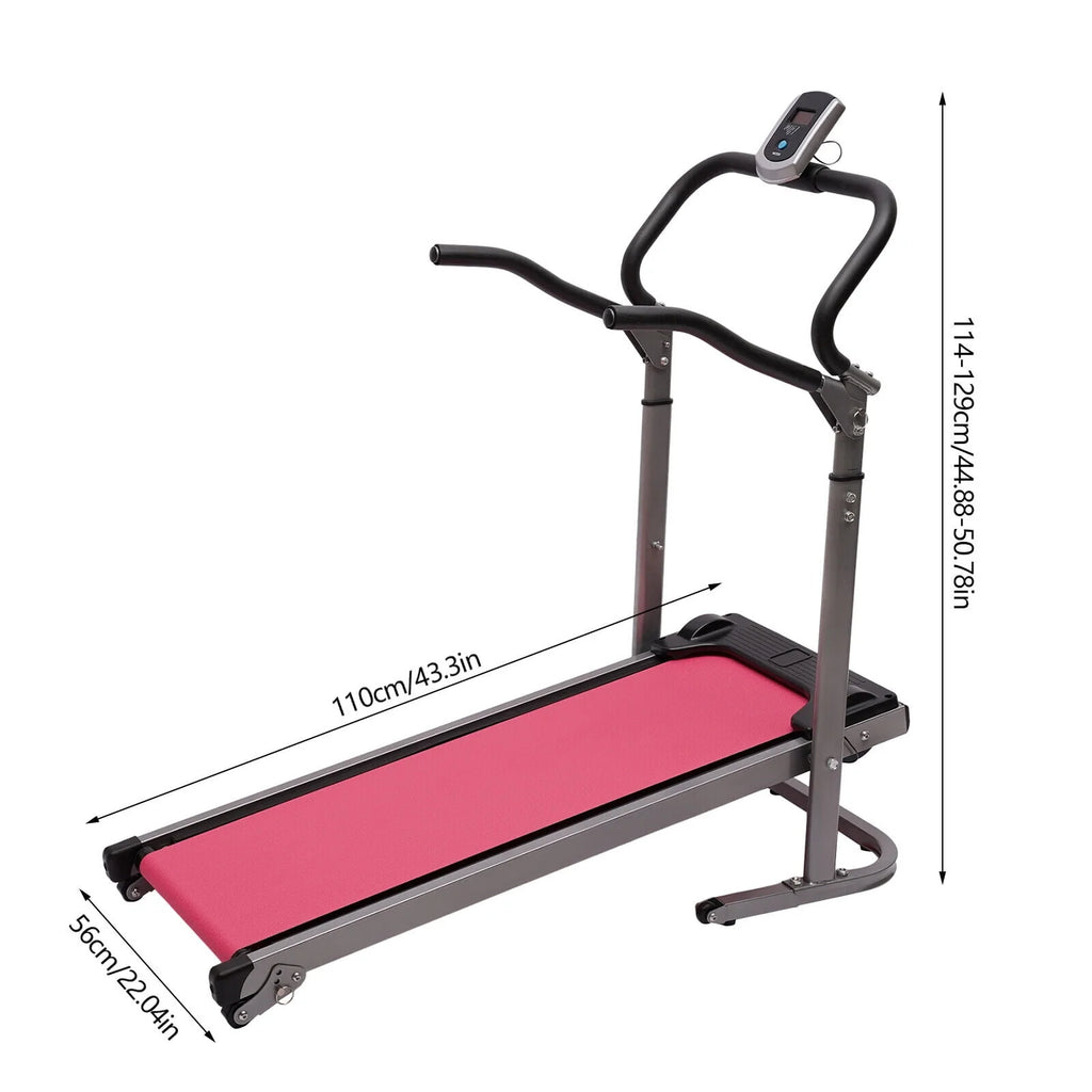 Folding Treadmill with Manual Incline Pink A698596