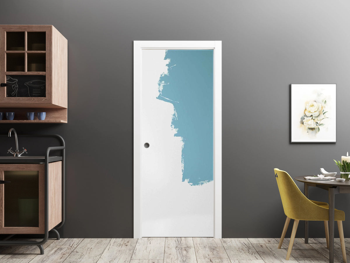 Sliding French Pocket Door 36 x 84 inches Solid Wood Interior Doors U455252