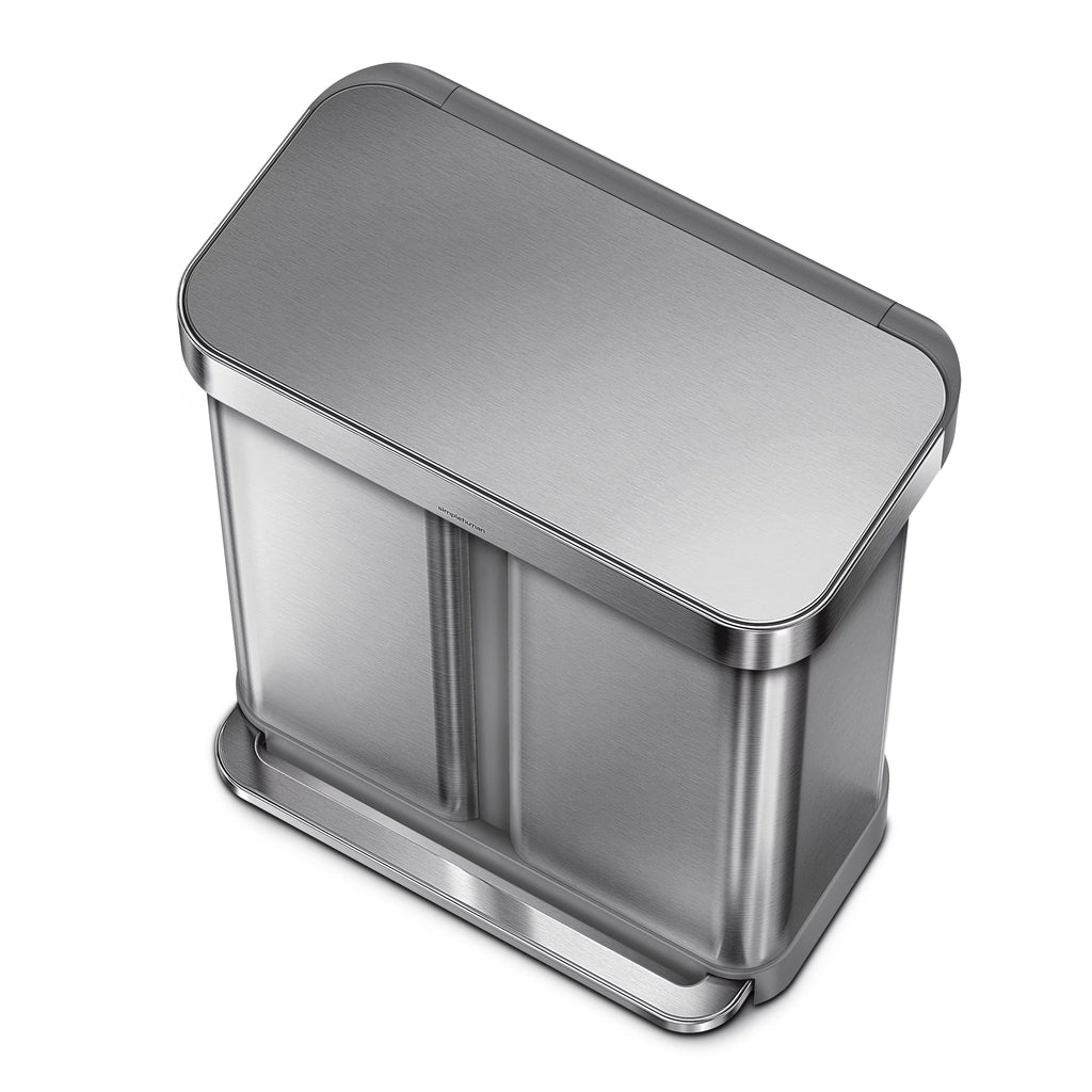 58 Liter Stainless Steel Dual Compartment Step Trash Can B3864