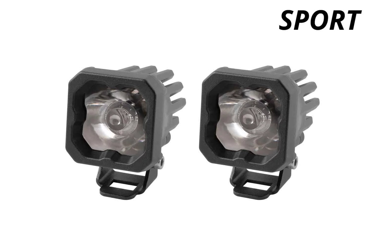 White Wide LED Pod Light Pair Y326