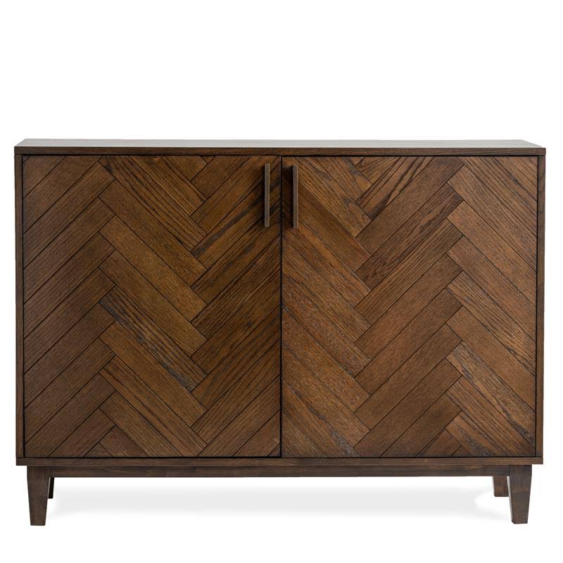 2 Door Oak Chevron Cabinet U1186