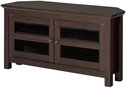 Espresso Brown Wood Corner TV Stand I774667
