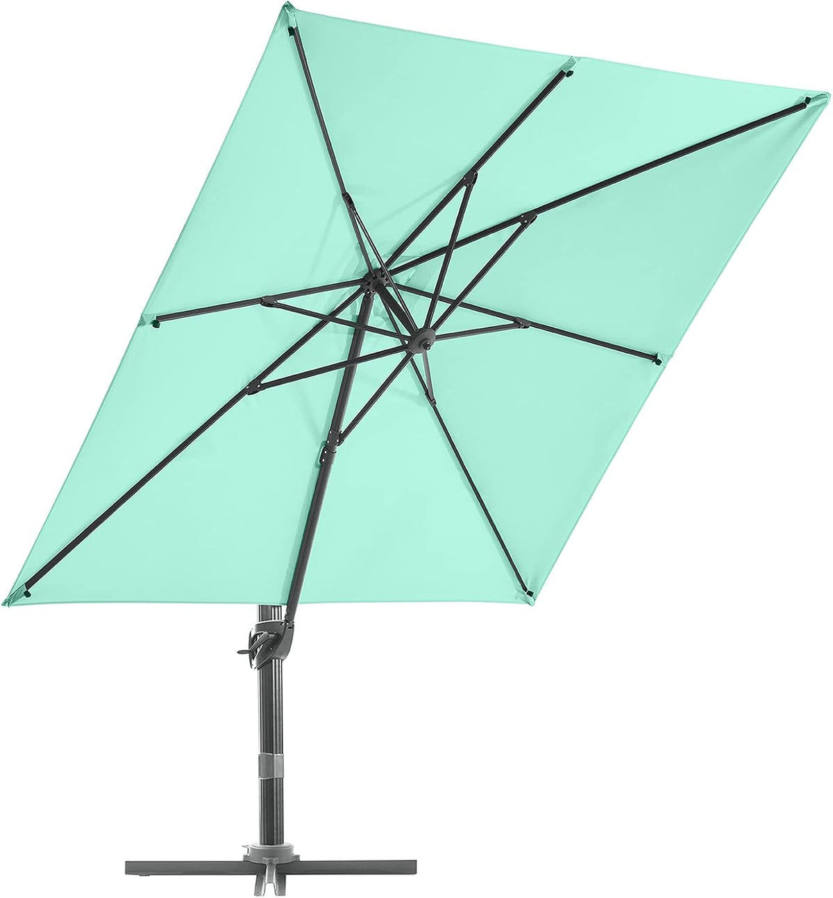Sky Blue 9x9 FT Square Cantilever Umbrella with Cross Base U1933