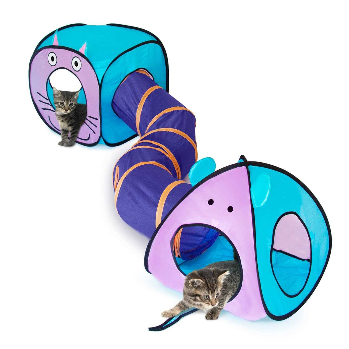Cat Toy Tunnel and Cubes Interactive Collapsible Playground T8006