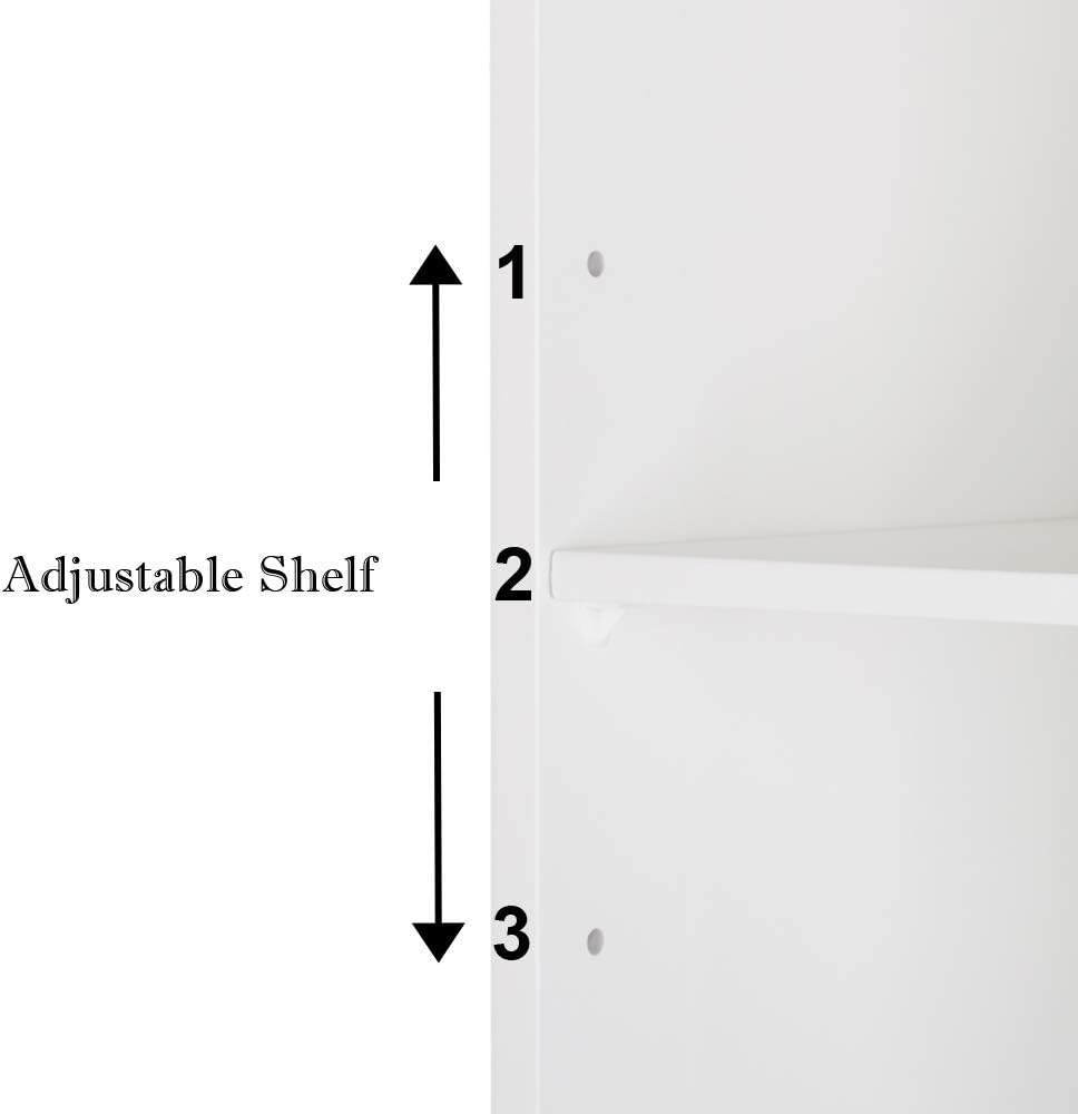 White Single Drawer Floor Cabinet with Door Storage Shelf B791617
