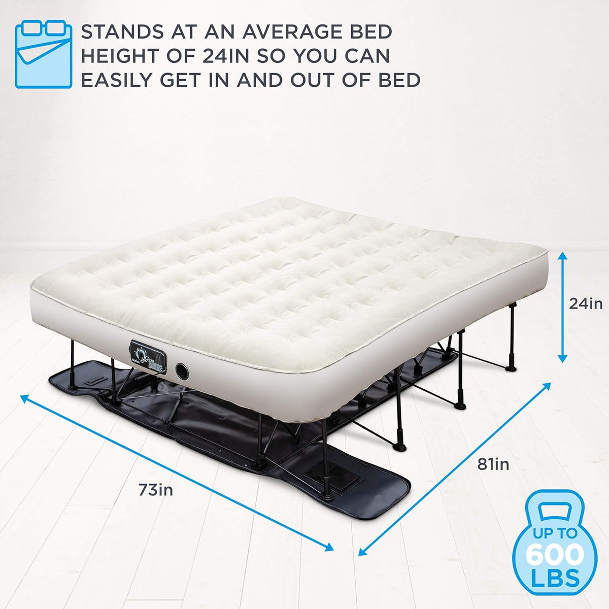 Queen Air Mattress with Frame & Rolling Case M336