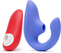 Red Pleasure Air Clitoris Sucker & Blue Dual Stimulation Rabbit Vibrator K7494
