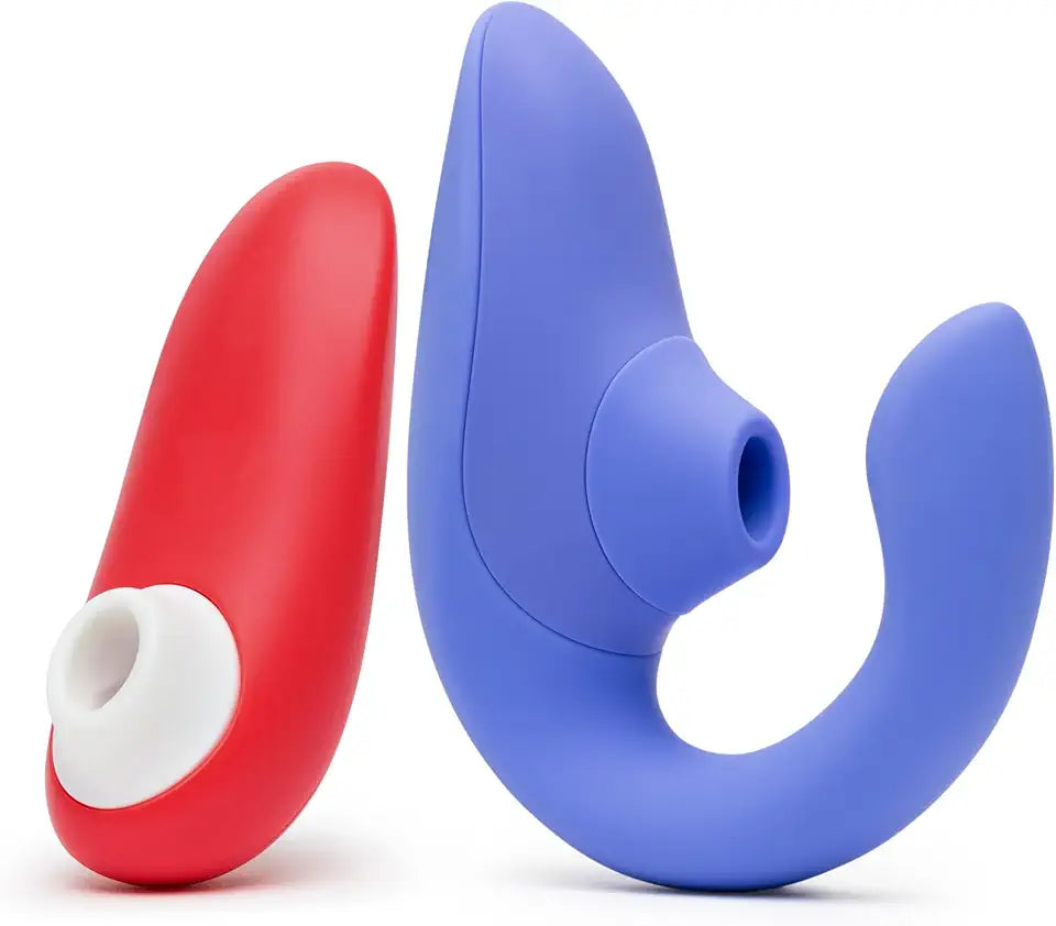 Red Pleasure Air Clitoris Sucker & Blue Dual Stimulation Rabbit Vibrator K7494