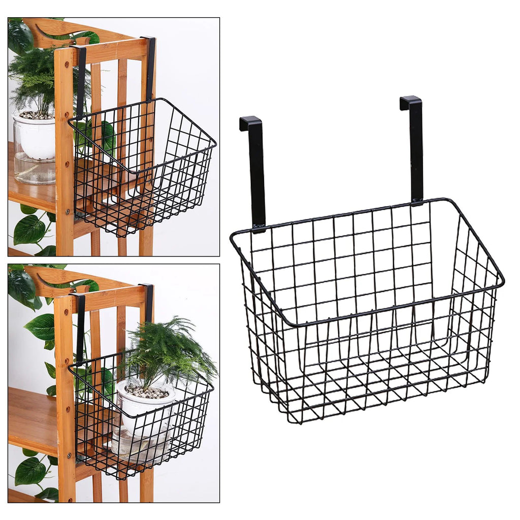 Iron Mesh Shelf Basket Cupboard Cabinet Door Organizer Rack J35907