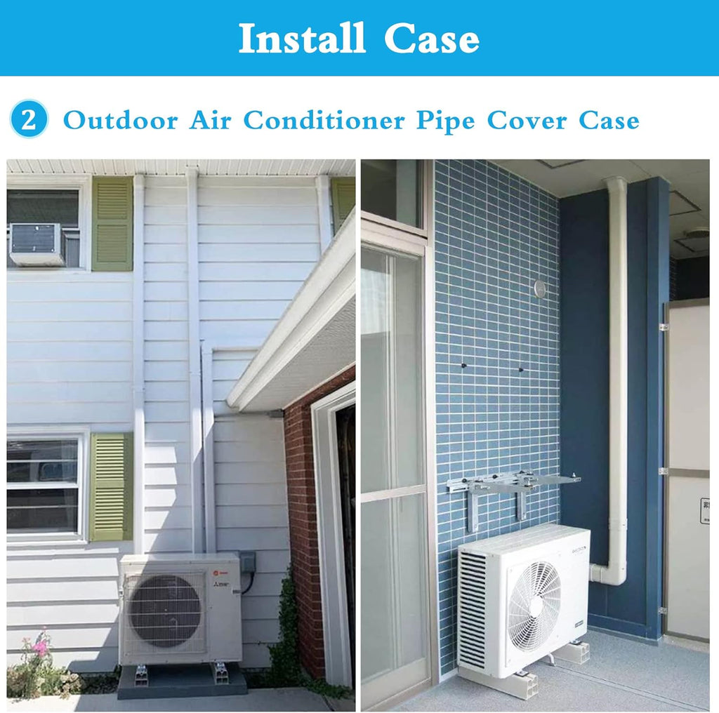 17Ft PVC Decorative Line Set Cover Kit for Ductless Mini Split Air Conditioners J6641
