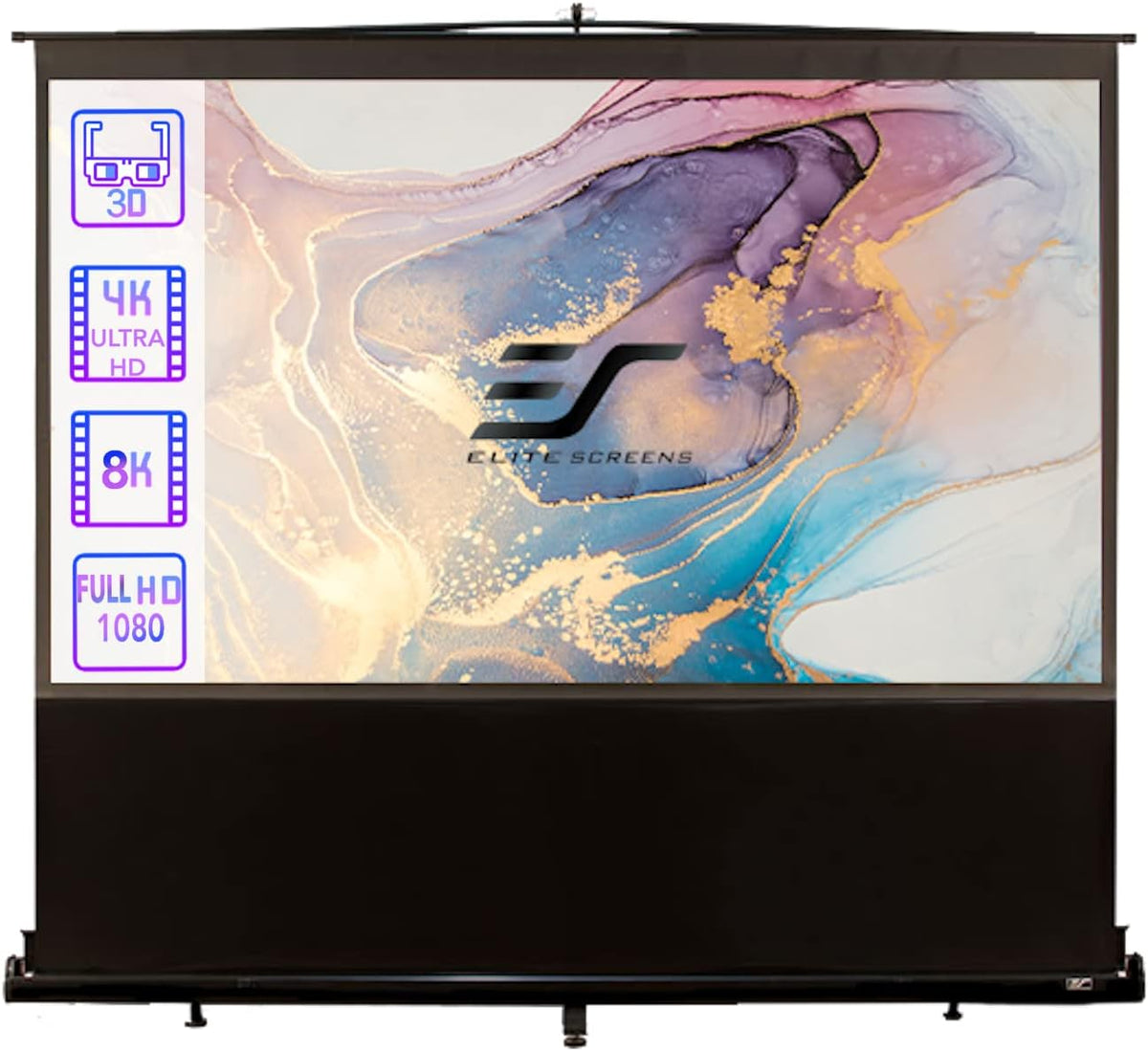 84-inch 16:9 Manual Floor Pull Up Projector Screen with Carrying Bag T177