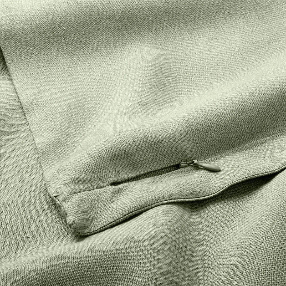 Sage Green Linen Duvet and Sham Set T9422