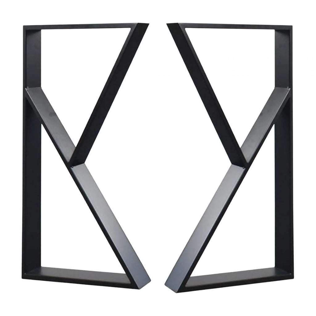 Black Metal Table Legs 2Pcs M424