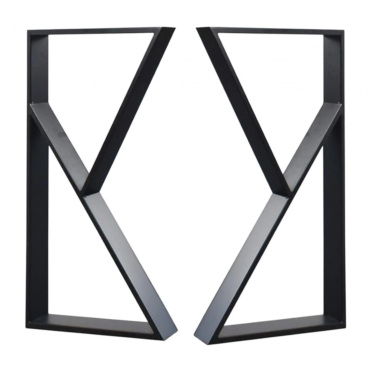 Black Metal Table Legs 2Pcs M424
