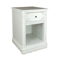 26 Inch White Wood Accent Chest with 1 Drawer I514